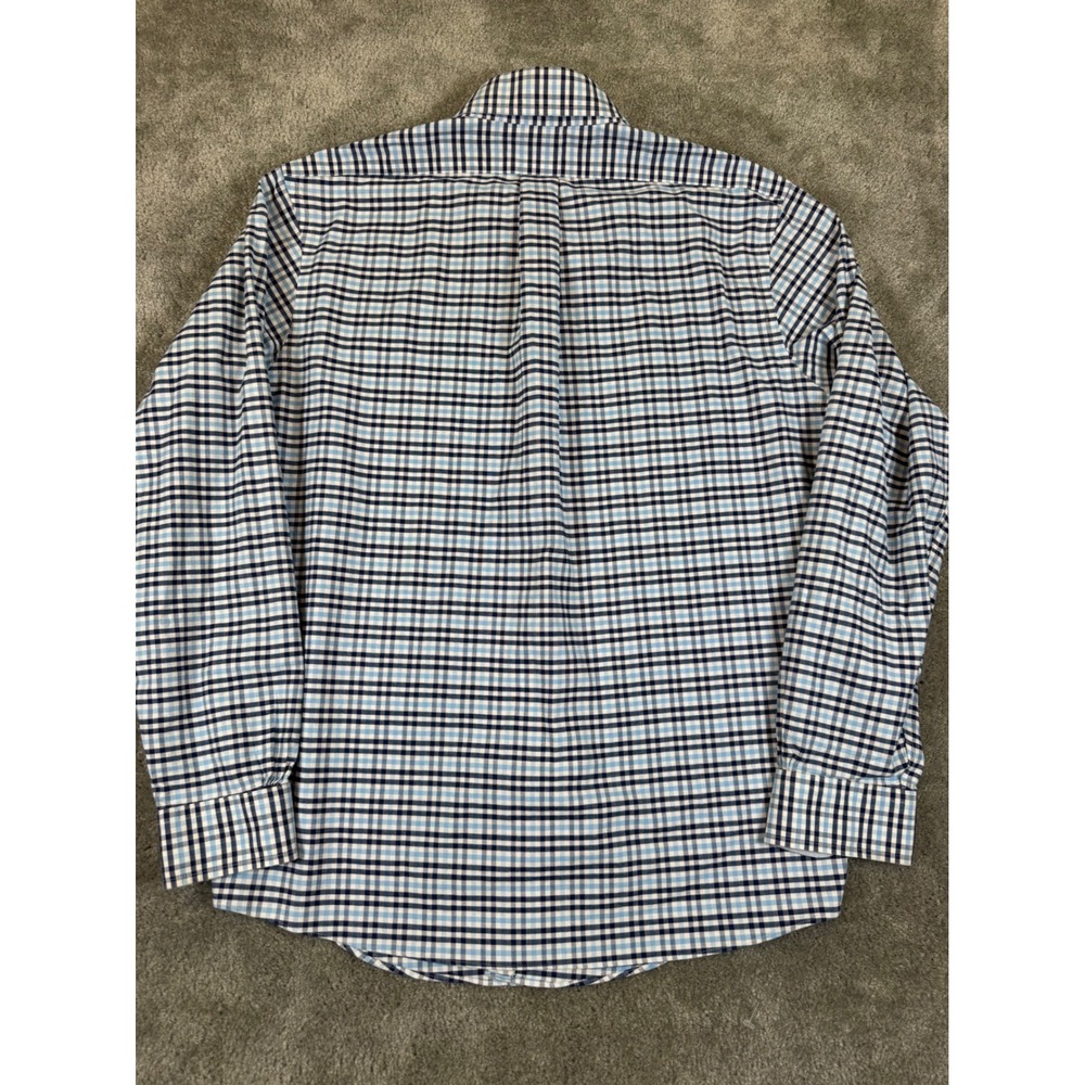Brooks Brothers 1818 Regent Fit Blue Gingham Non-Iron Cotton Stretch Shirt Men L - Picture 2 of 7
